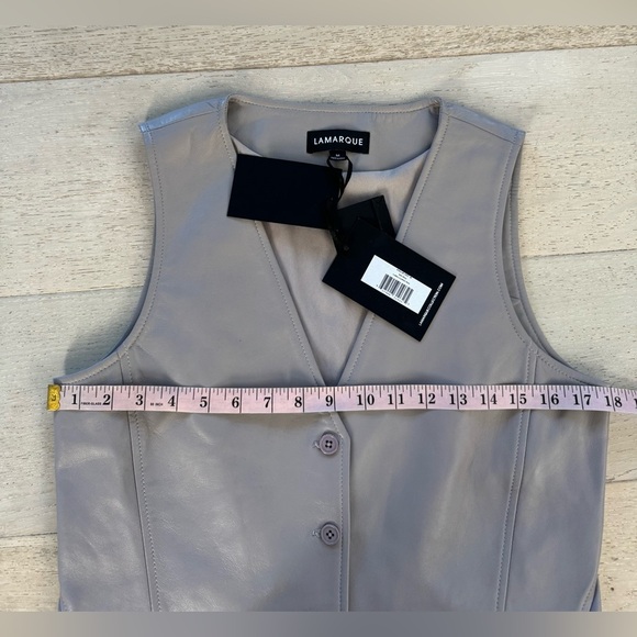 NWT Lamarque Kallie Cropped Vest XS Color Ash Grey - Picture 10 of 12